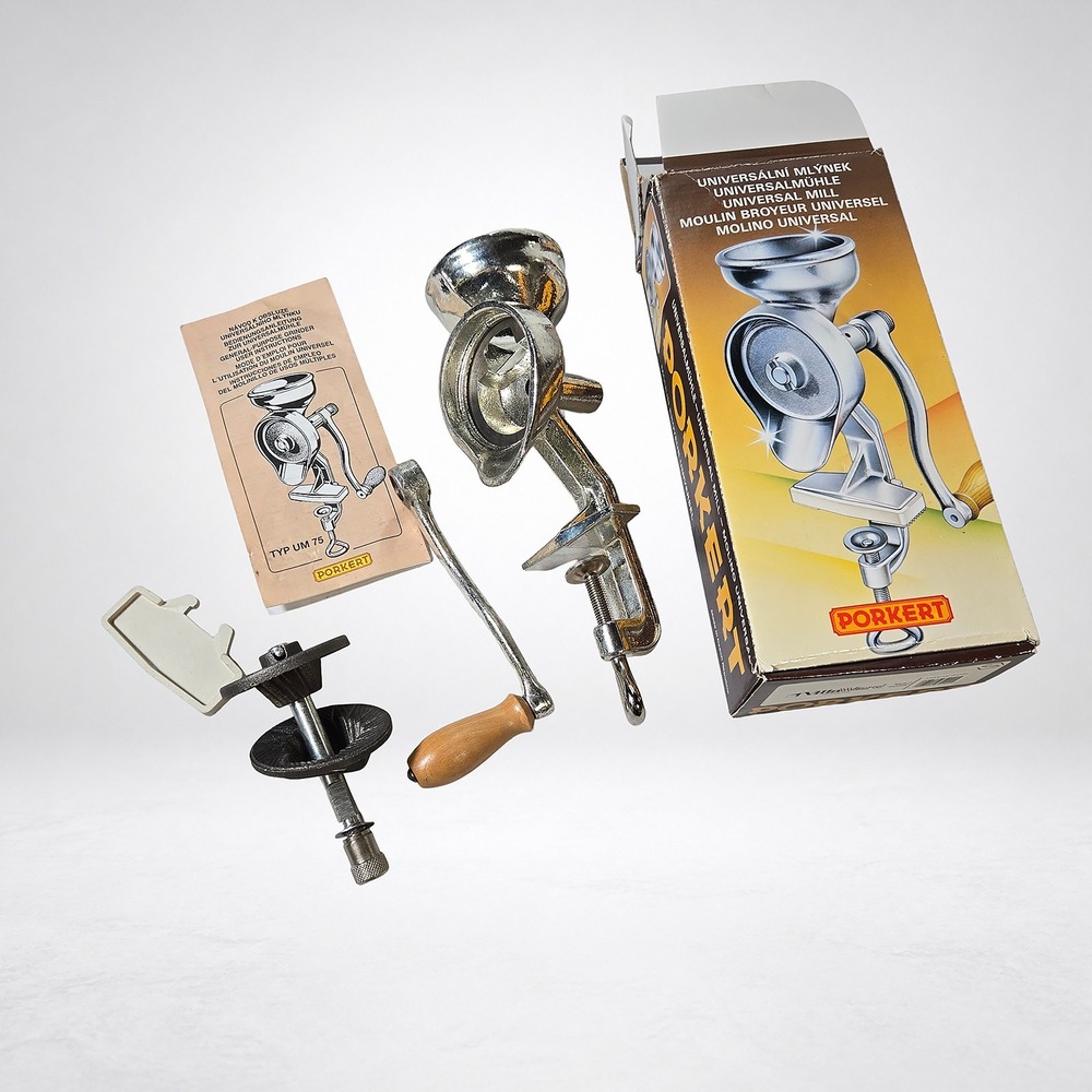 Porkert Universal Mill UM 75 Hand Crank Grinder, New in Box, Made in Czech
